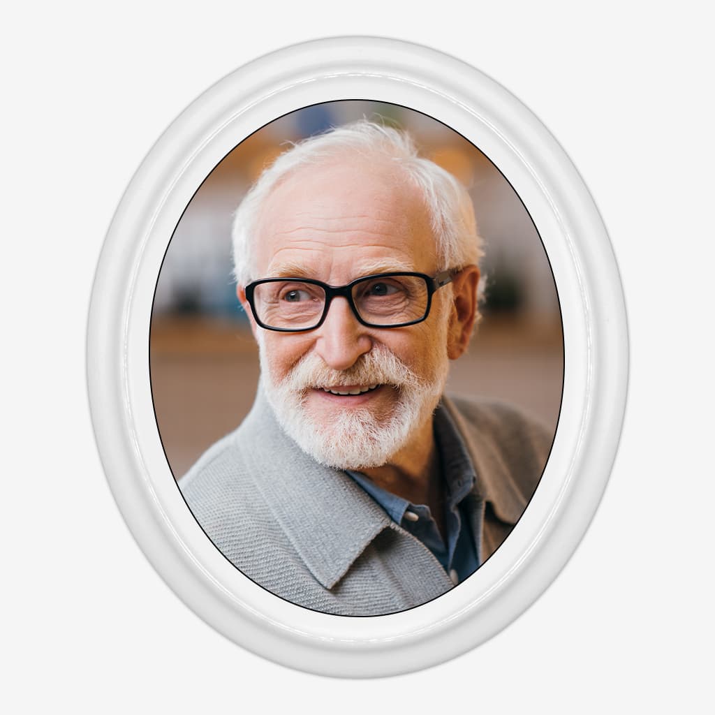 Fotos para lápidas en porcelana personalizadas - Óvalo bordeado